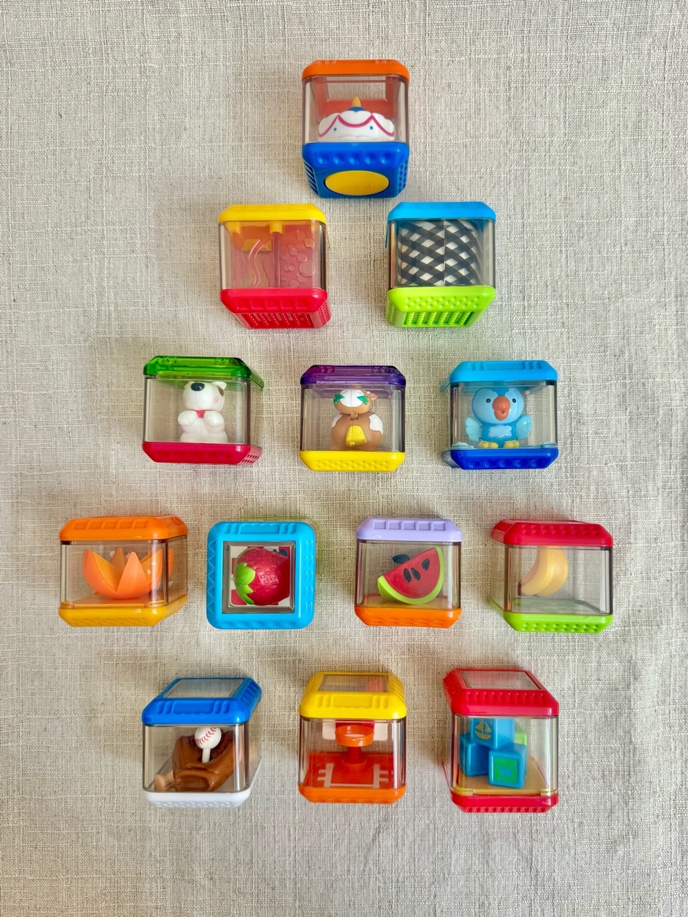 Visually Stimulating Stackable Baby Toy Blocks Sensory Bright Colors